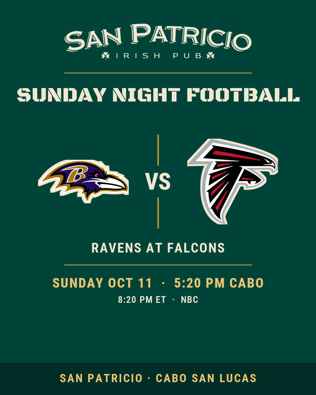 Baltimore Ravens v Atlanta Falcons — Sunday Night Football