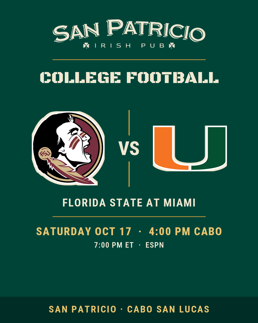 Florida State v Miami — College Football