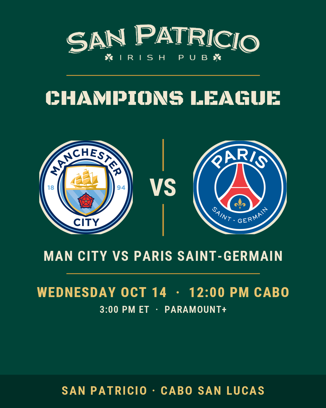 Manchester City v Paris Saint-Germain — Champions League
